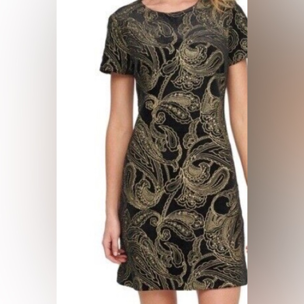 Calvin Klein Black Velvet Dress Size 14